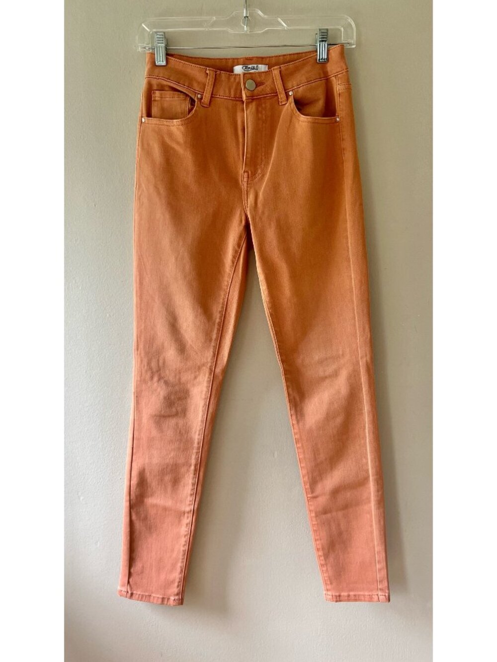 Toxik Sz S Papaya Soft Stretchy High Rise Skinny Jeans Pockets